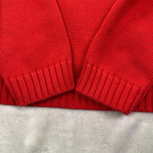 LAUREN RALPH LAUREN WOMEN'S XL ASYMMETRICAL WRAP CARDIGAN SWEATER RED GOLD VTG - Picture 11 of 14